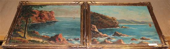 Pair Mediterranean coastal scenes